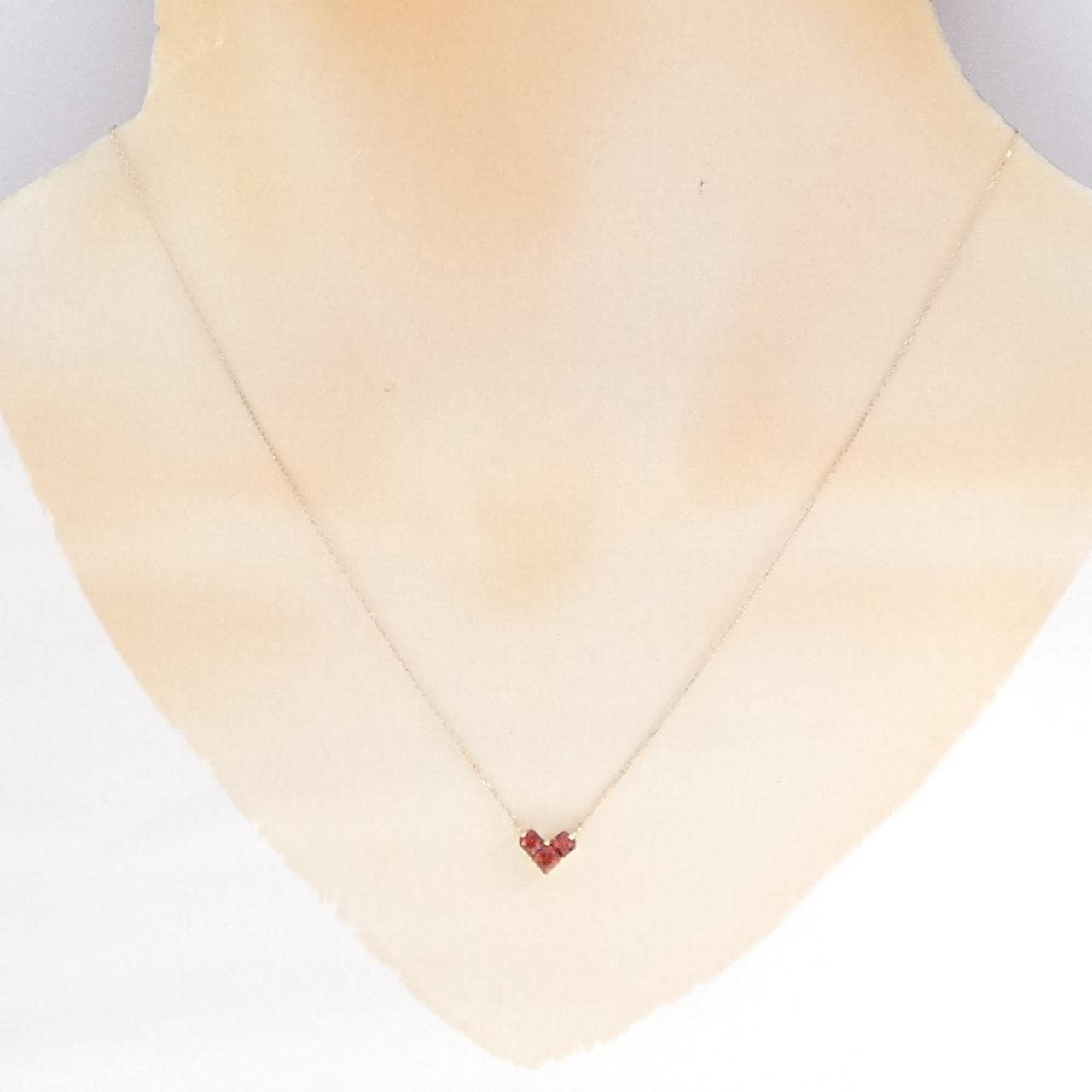 K10YG ハート ガーネット ネックレス