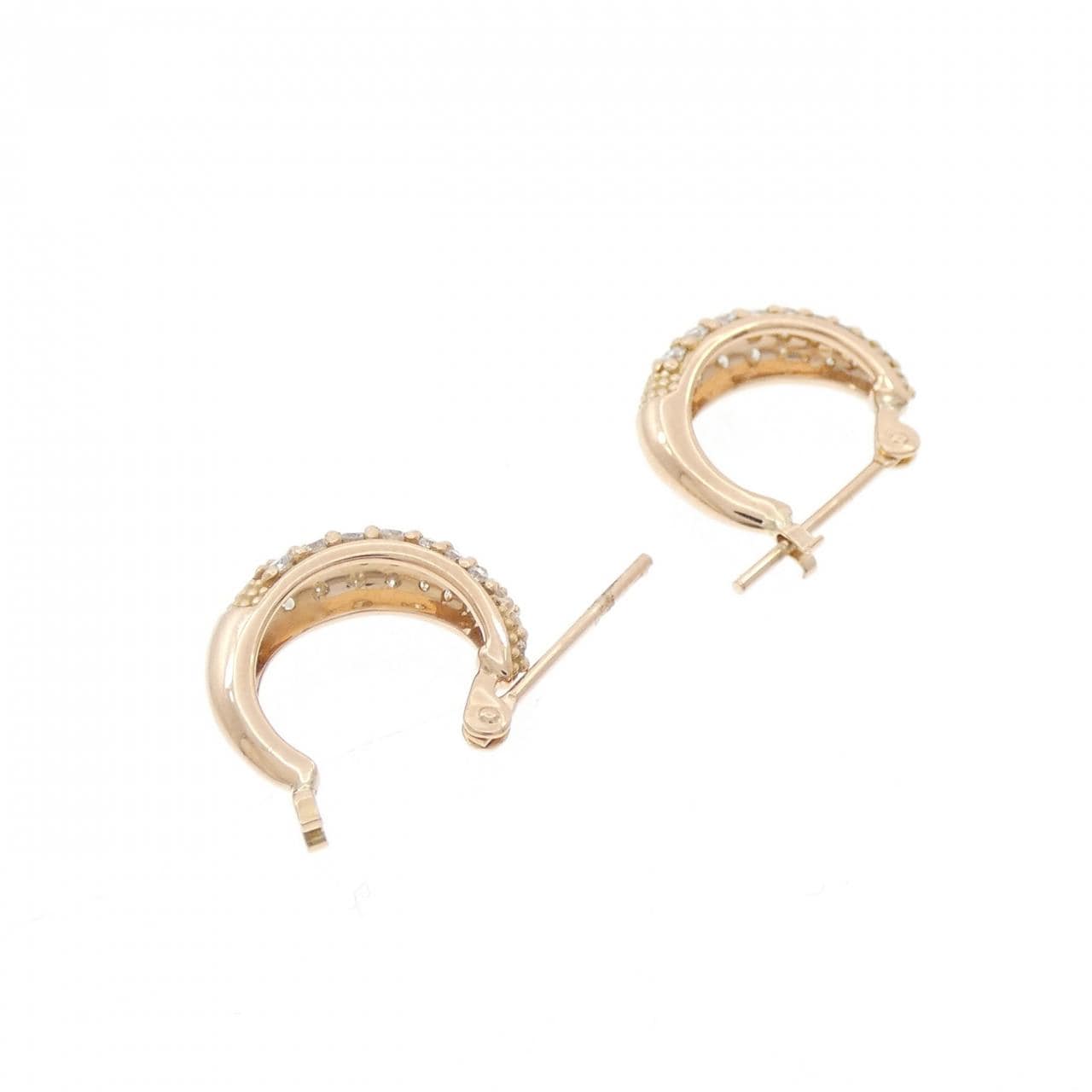 K18PG パヴェ ダイヤモンド ピアス 0.40CT