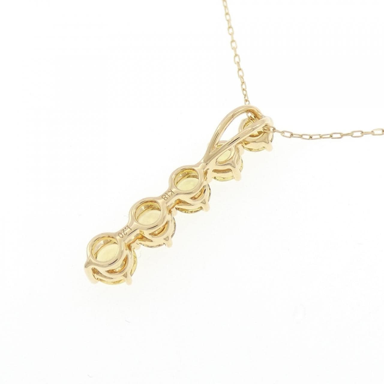 K18YG グリーンガーネット ネックレス 1.20CT