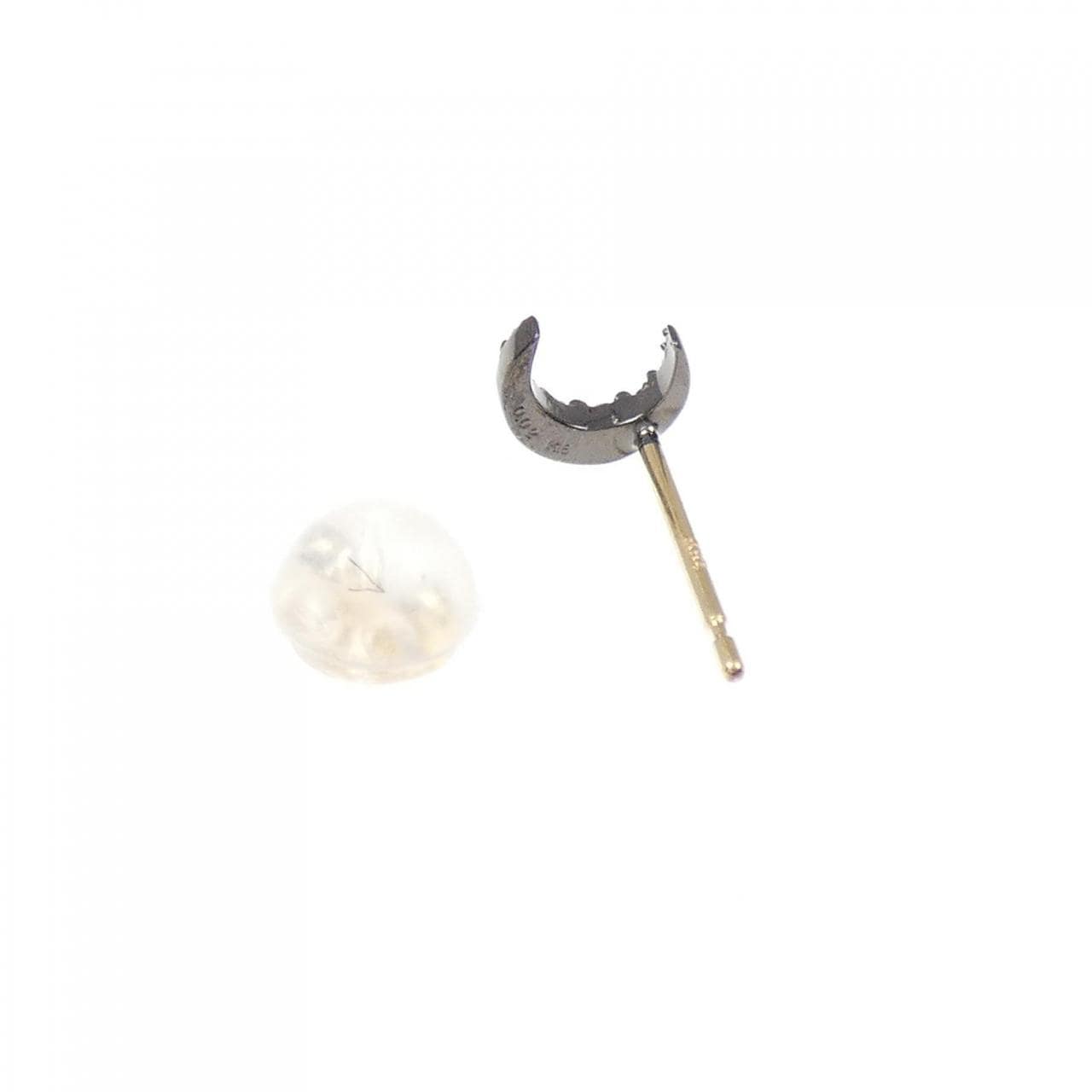 [BRAND NEW] K18BG/K18 Moon Diamond Earrings, One Ear, 0.02CT