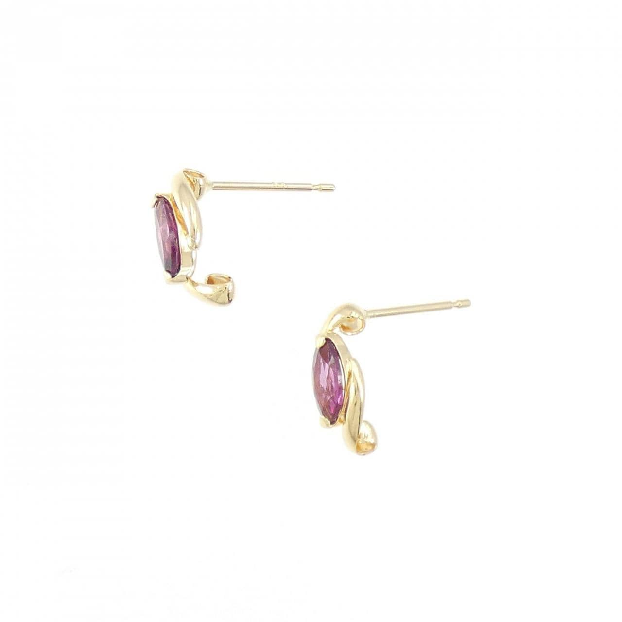 [BRAND NEW] K18YG Garnet earrings