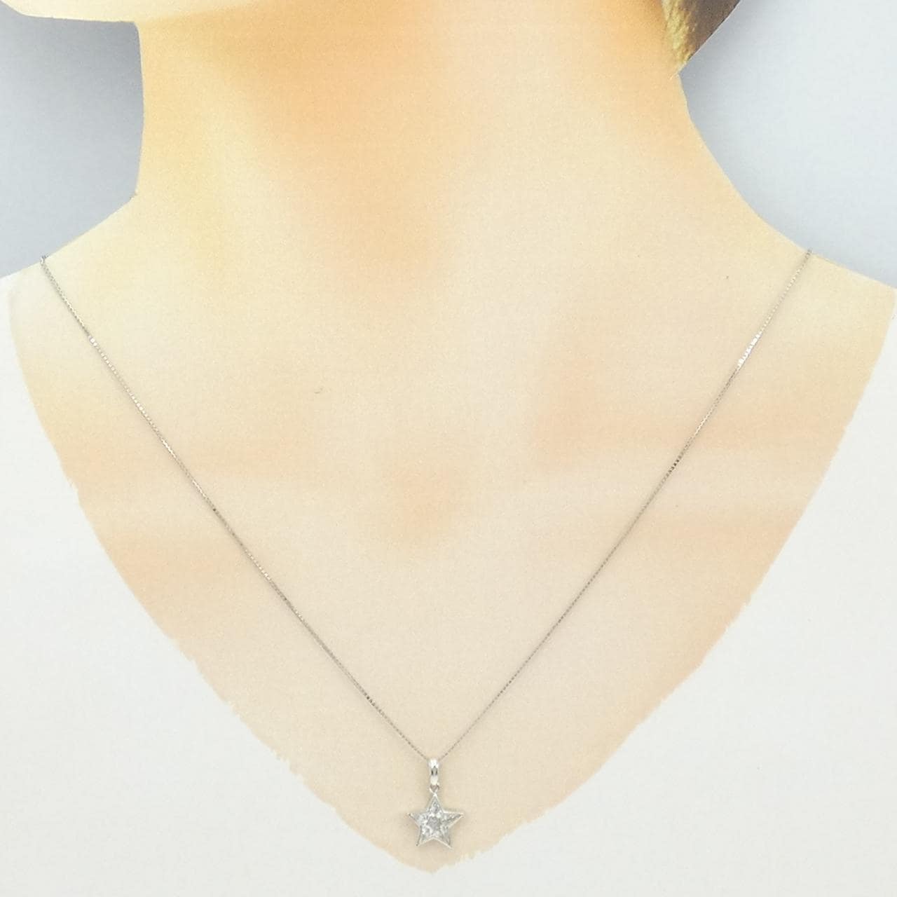 PT900/PT850 スター ダイヤモンド ネックレス 0.41CT