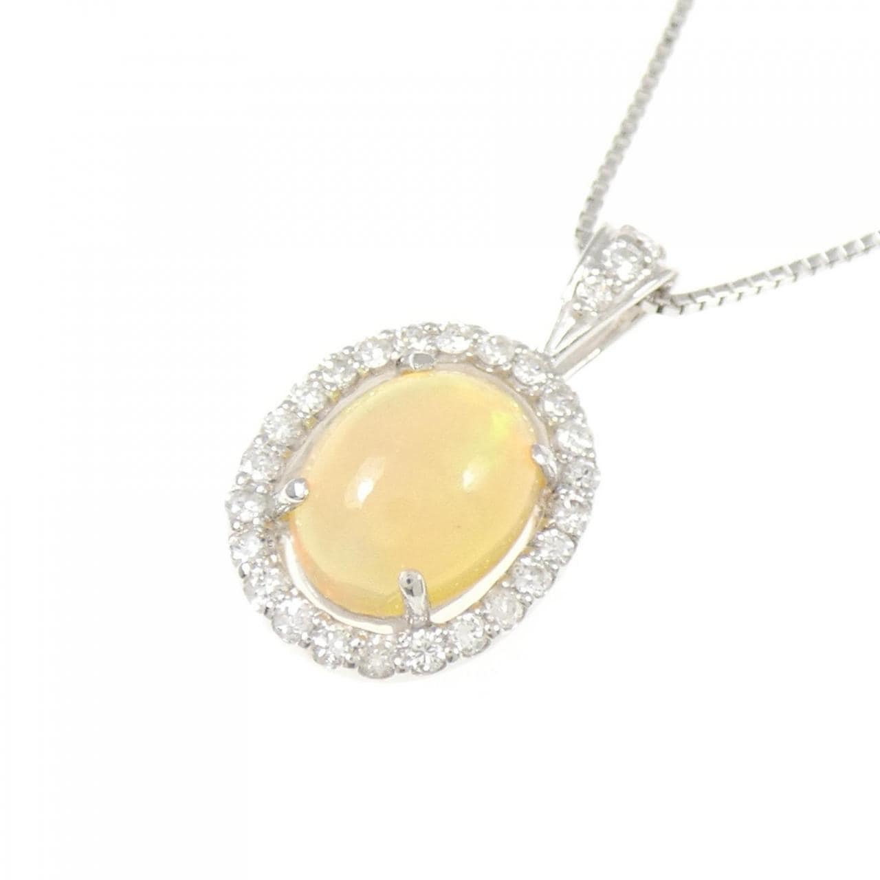 K18WG オパール ネックレス 1.17CT