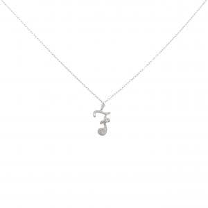 K10WG イニシャルF ダイヤモンド ネックレス 0.01CT