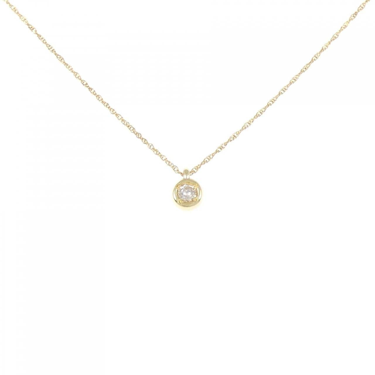 K18YG ソリティア ダイヤモンド ネックレス