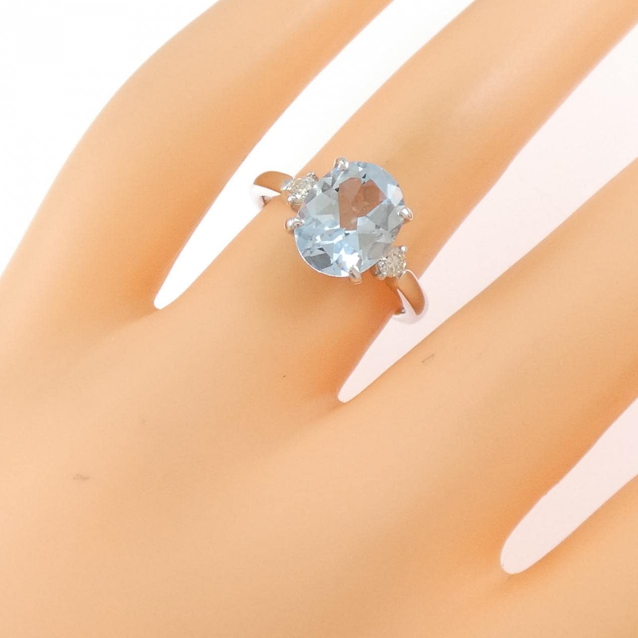 K18WG アクアマリン リング 2.00CT