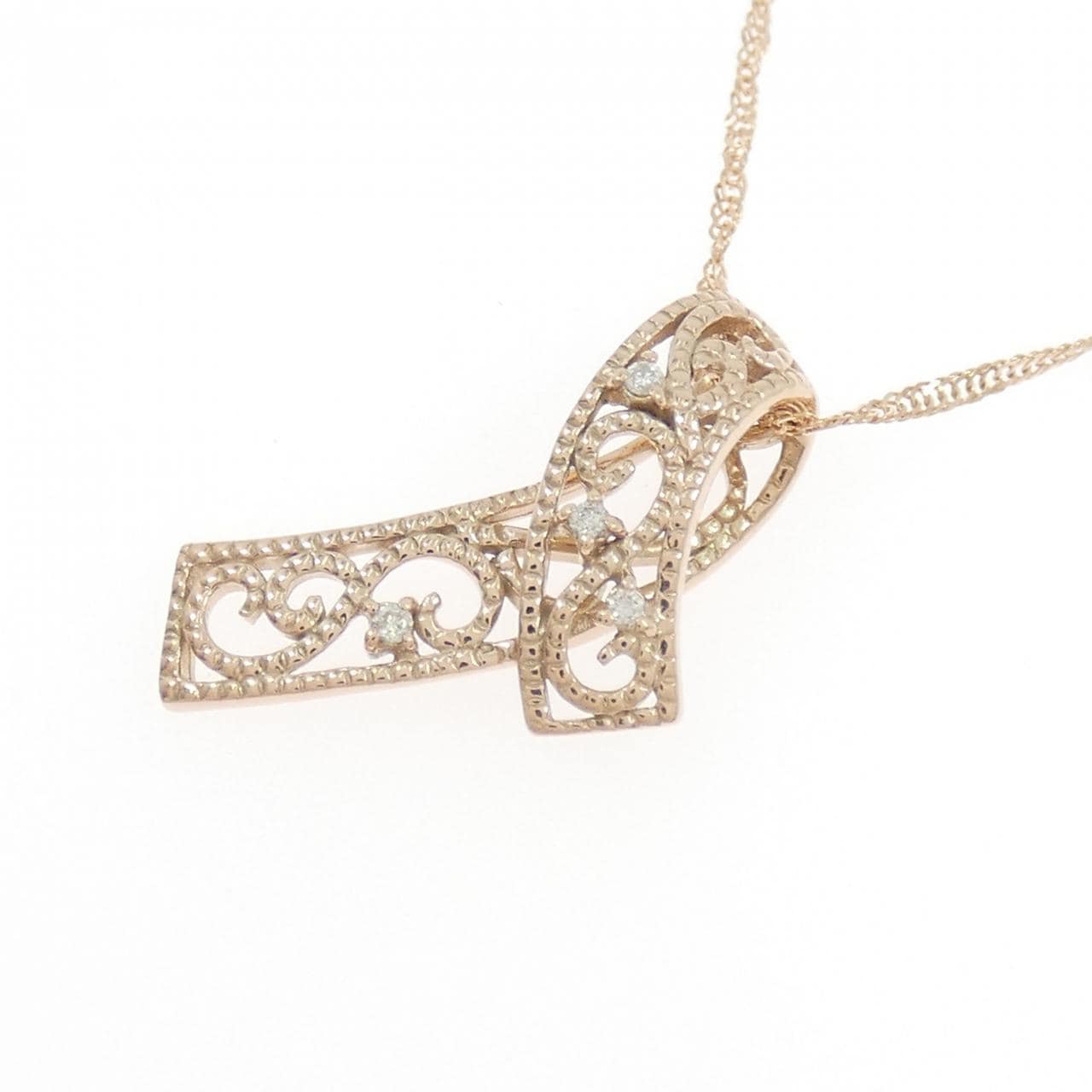 K10PG ダイヤモンド ネックレス 0.02CT