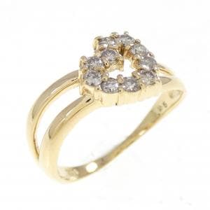 K18YG ハート ダイヤモンド リング 0.25CT