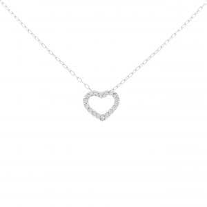 K18WG ハート ダイヤモンド ネックレス 0.10CT