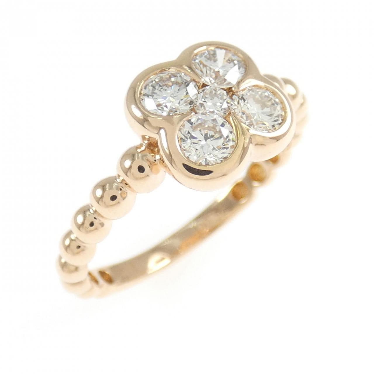 K18PG フラワー ダイヤモンド リング 0.58CT