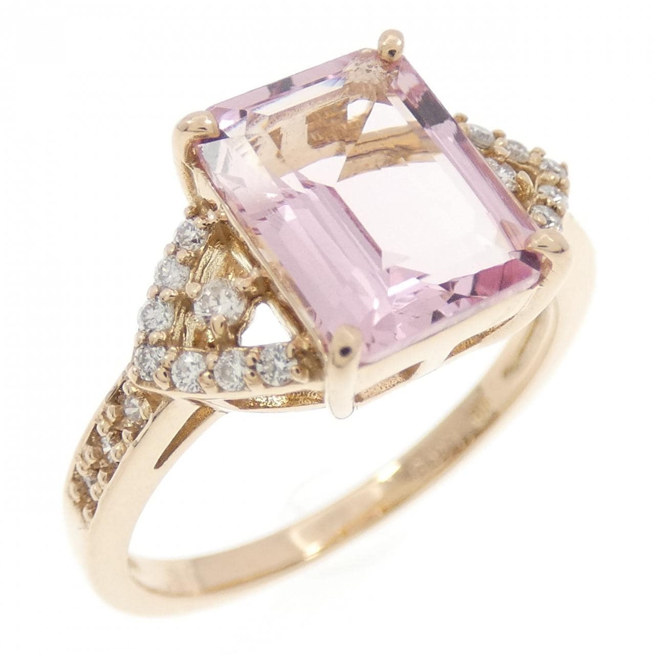 K18PG モルガナイト リング 1.89CT