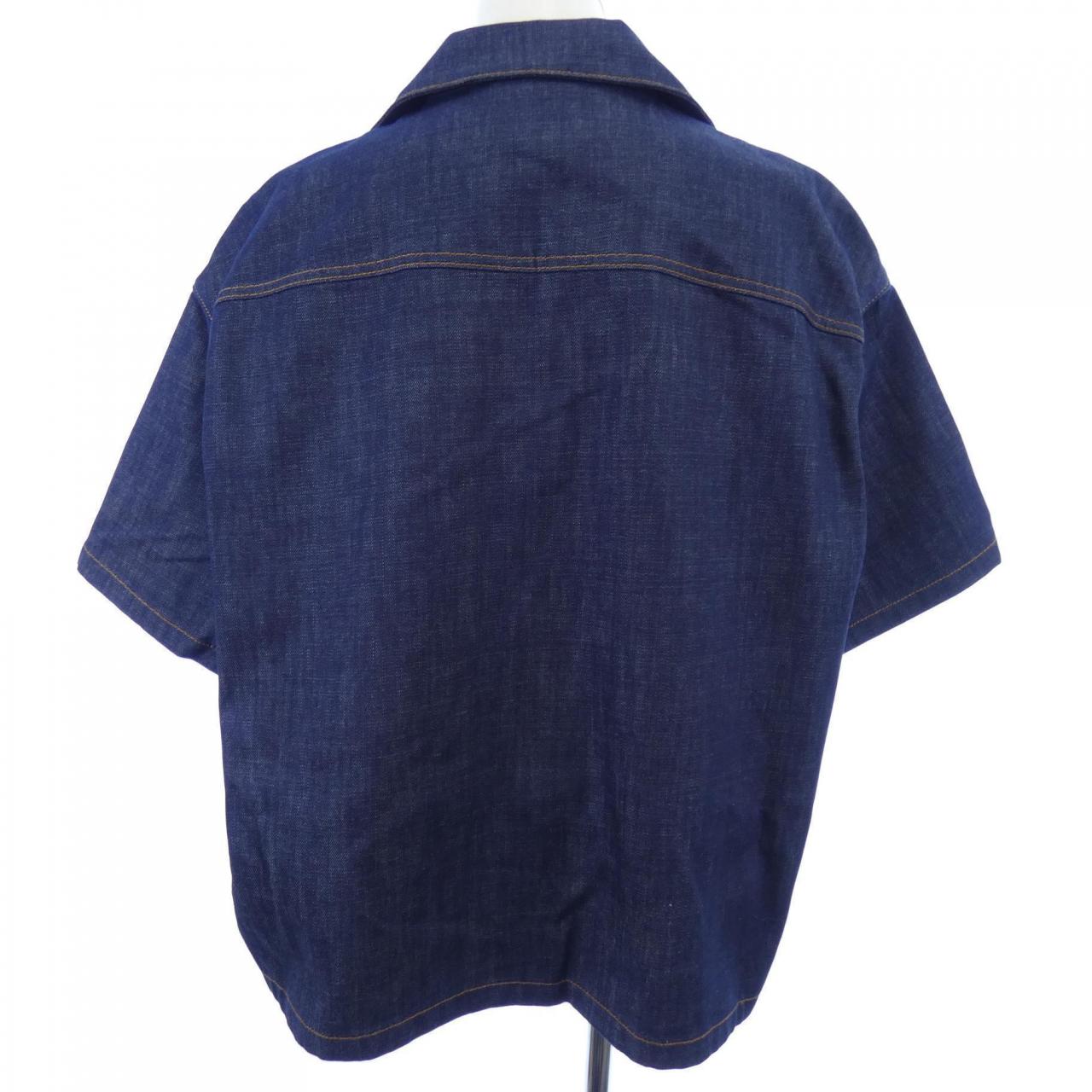 プラダ PRADA トライアングルロゴ セルビッジデニム シャツ GEC068 S212 15C7 S／Sシャツ