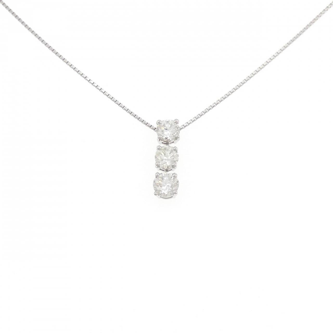 PT900/PT850 スリーストーン ダイヤモンド ネックレス 1.03CT