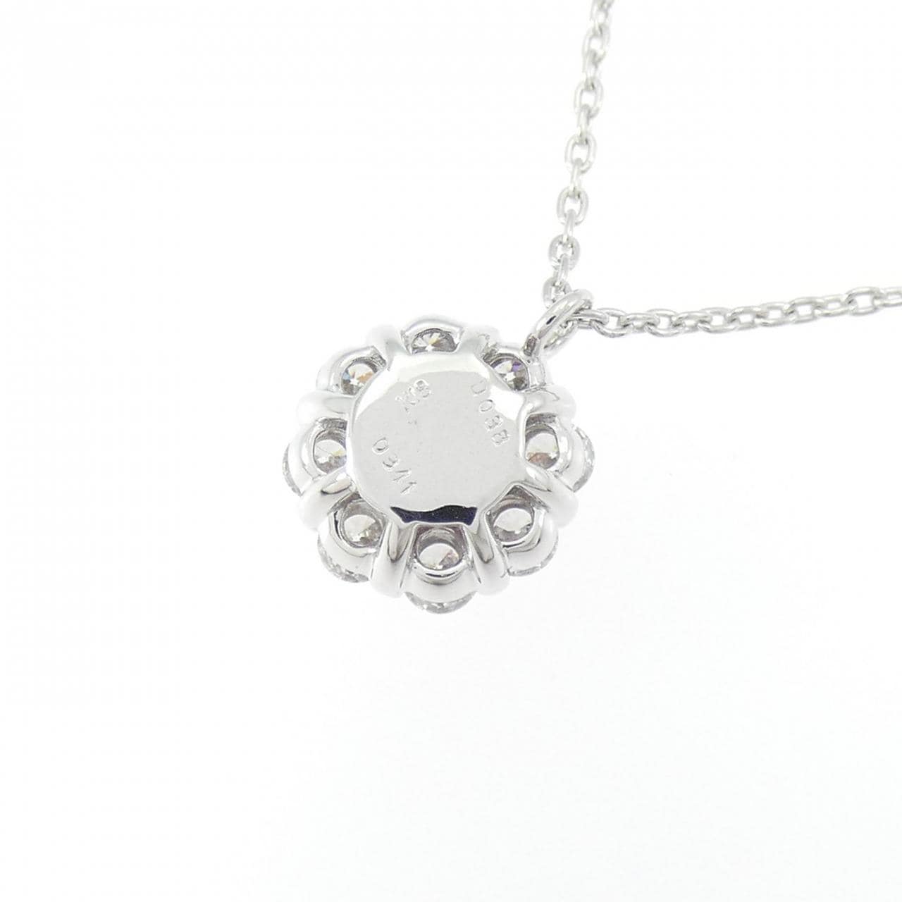 K18WG フラワー ルビー ネックレス 0.341CT