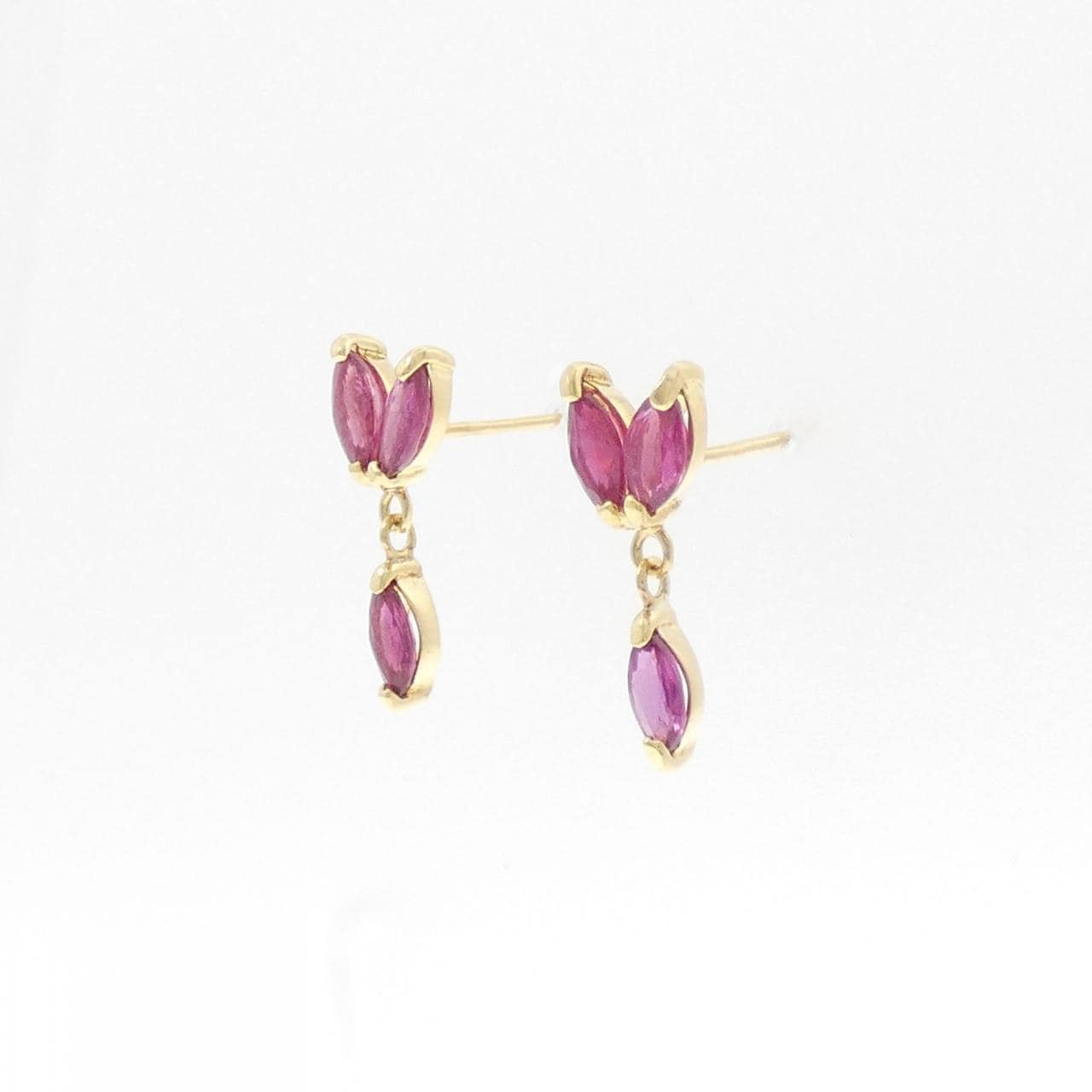 K18YG ルビー ピアス