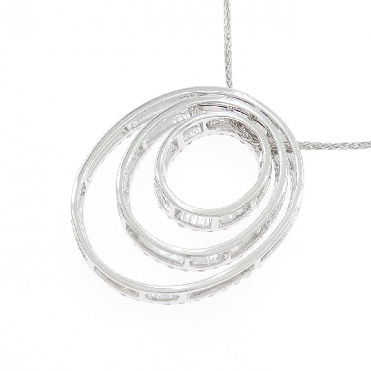 750WG/PT900 ダイヤモンド ネックレス 1.87CT