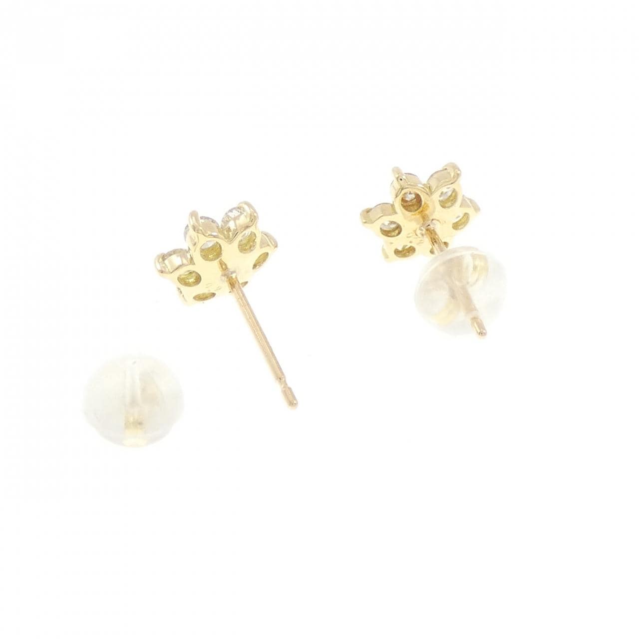 K18YG フラワー ダイヤモンド ピアス 0.50CT
