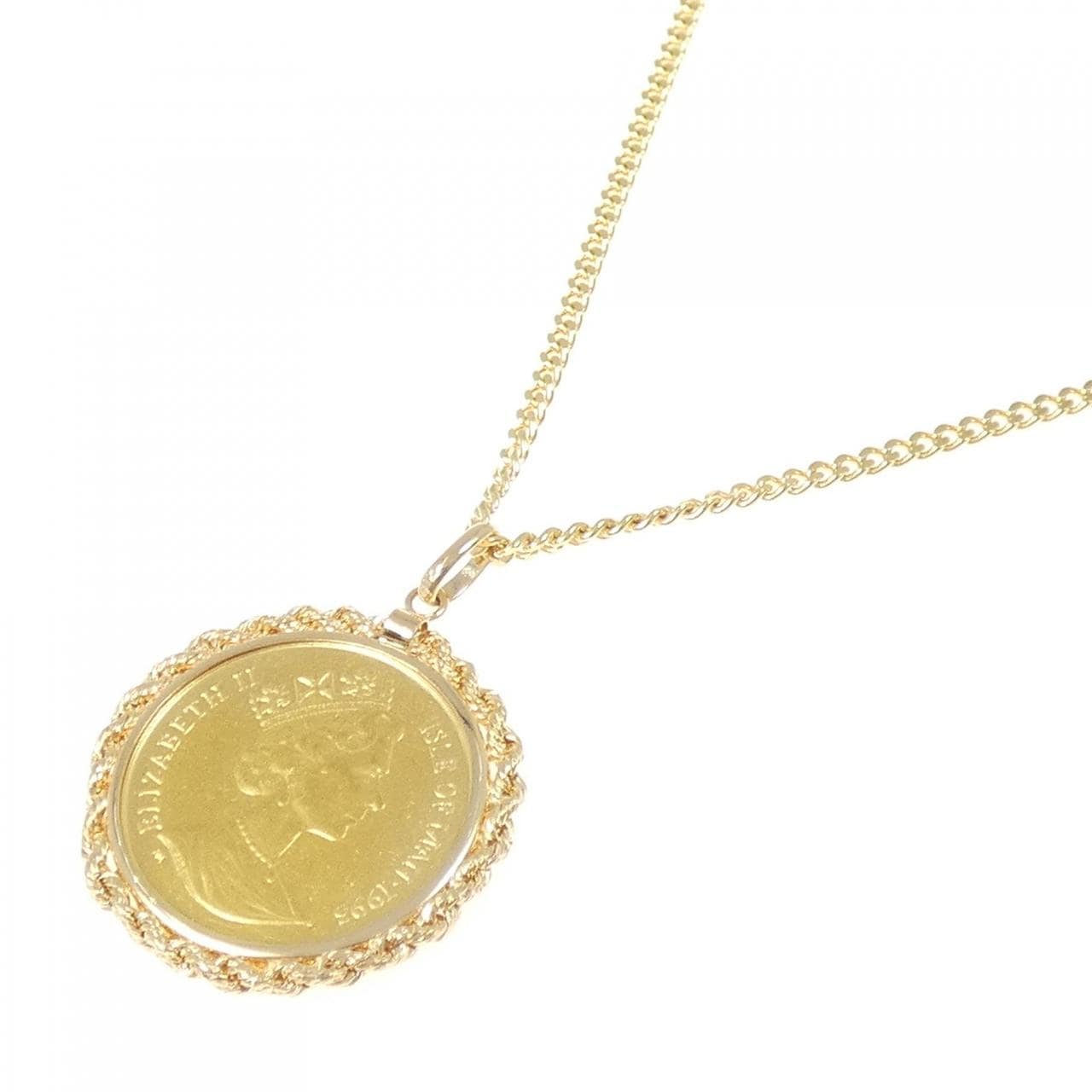 K18YG(枠) コイン ネックレス