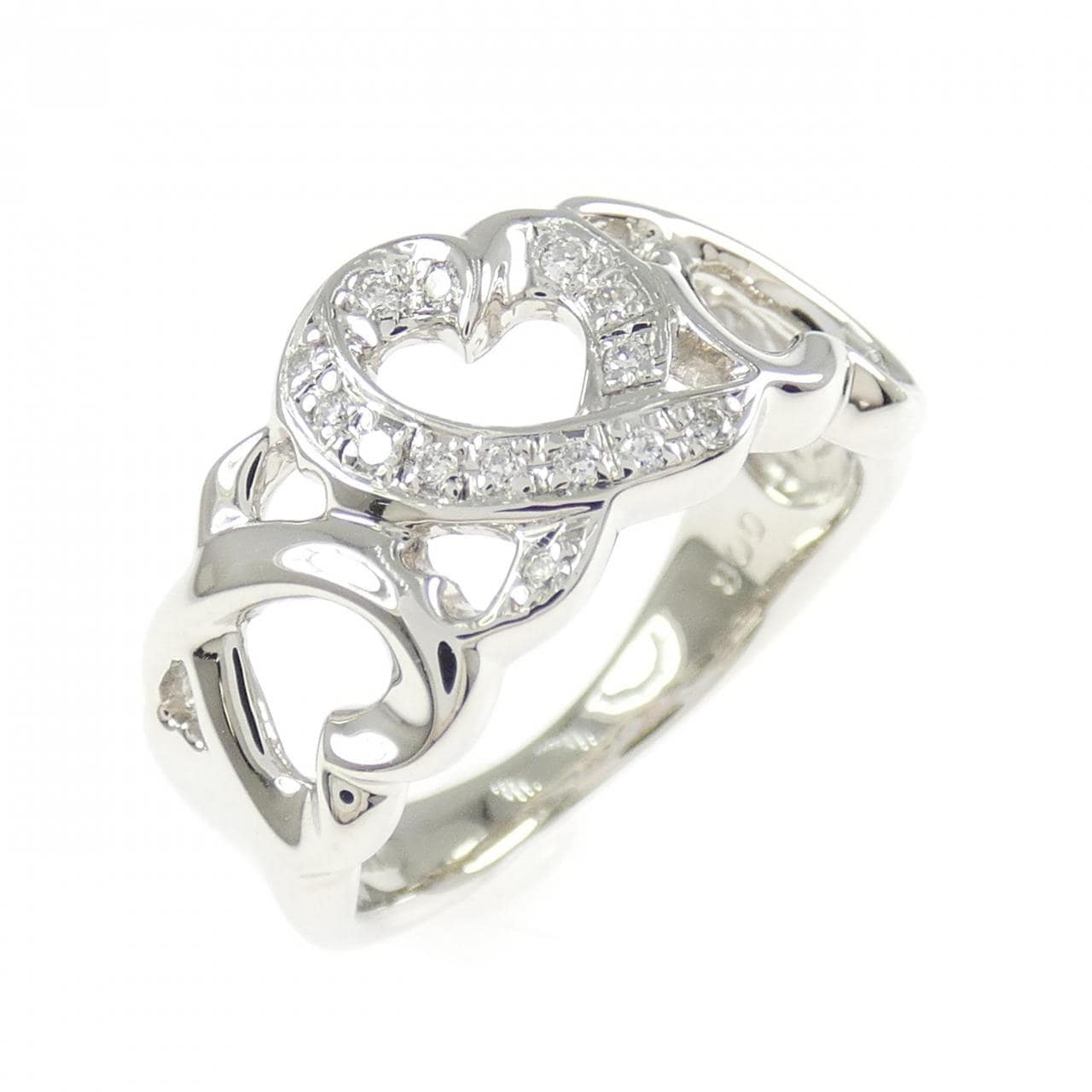 PT900 ハート ダイヤモンド リング 0.08CT