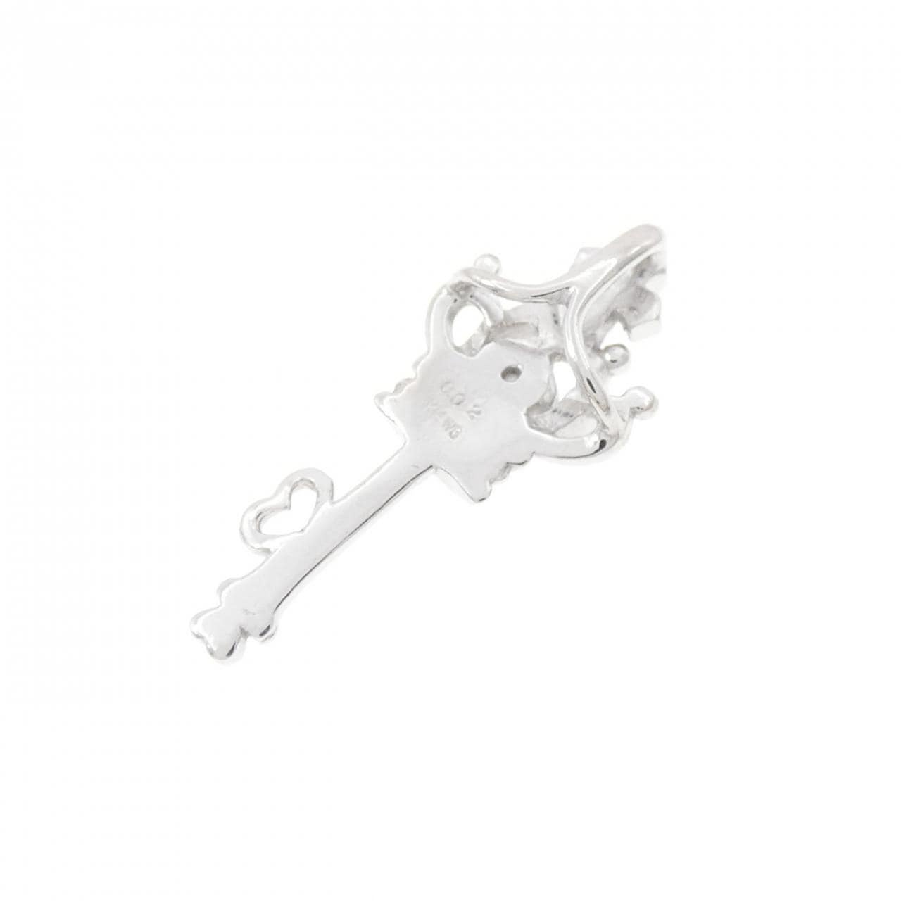 K14WG Key Diamond Pendant 0.02CT