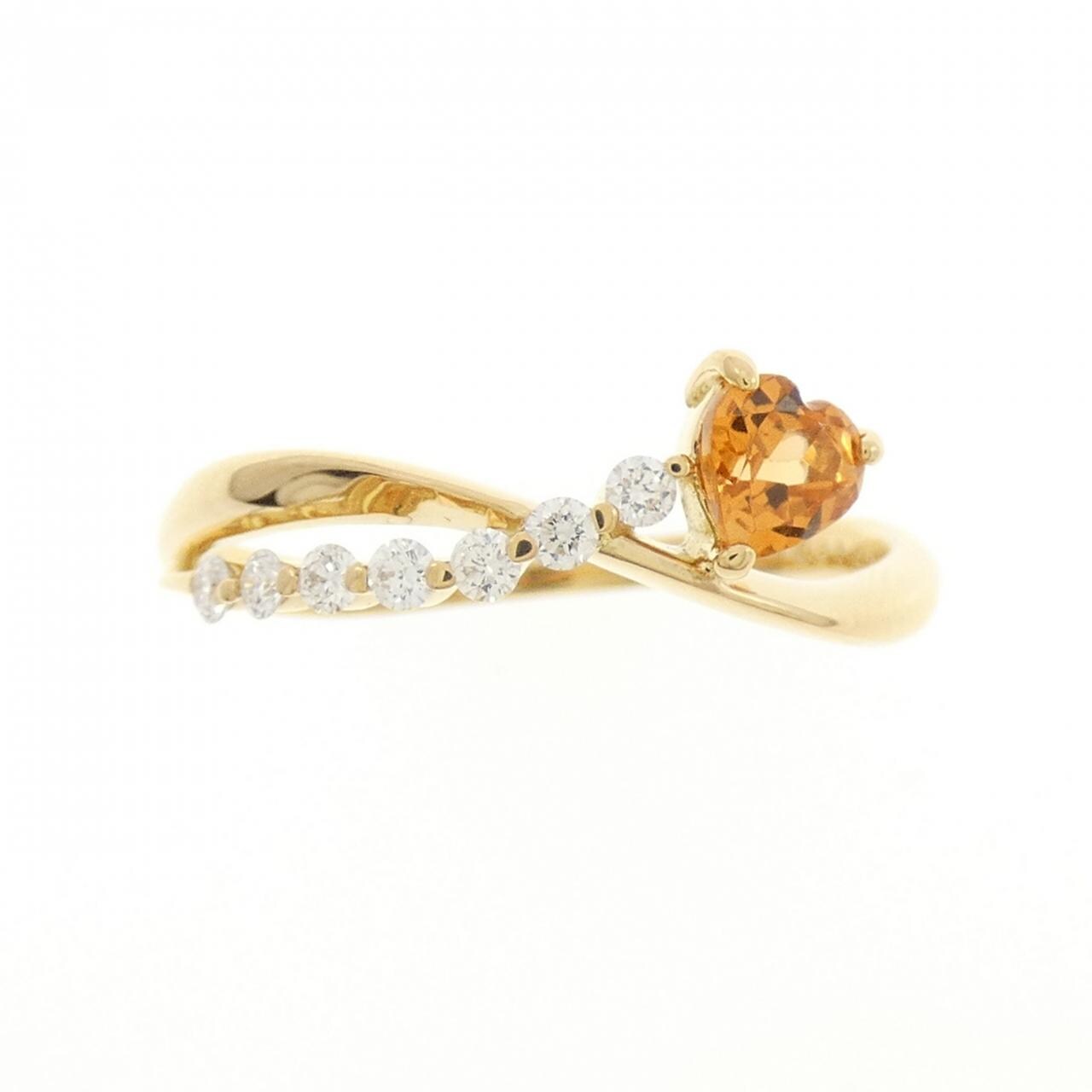 K18YG ハート ガーネット リング 0.31CT