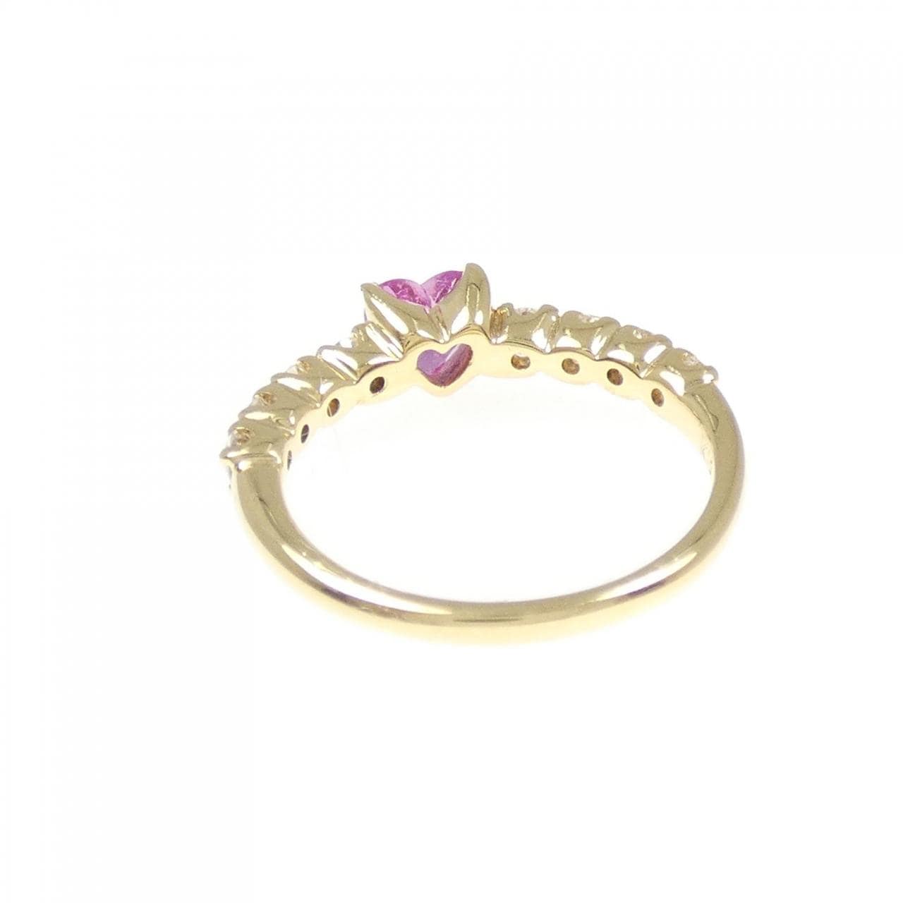 K18YG ハート サファイヤ リング 0.23CT