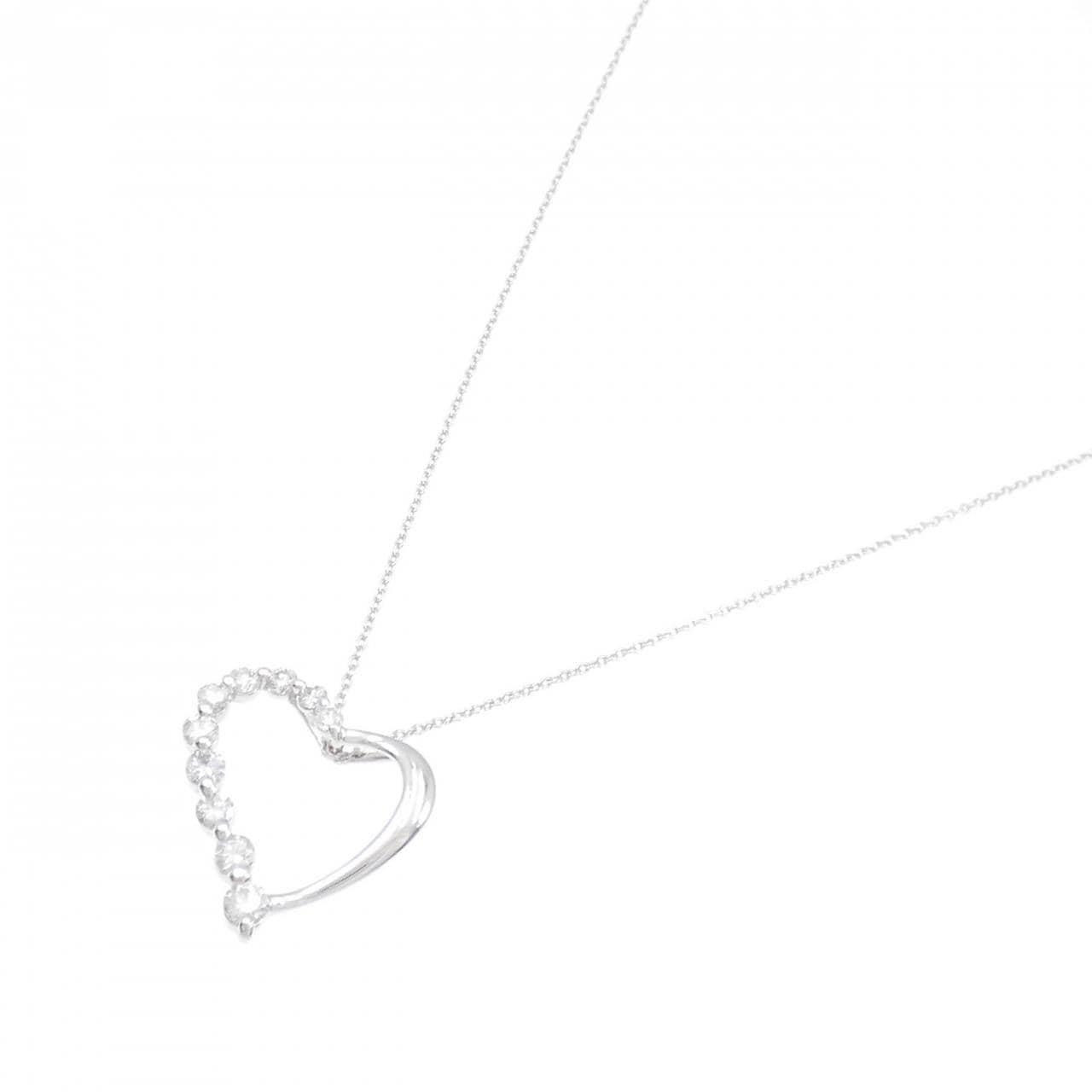 K18WG heart Diamond necklace 0.50CT