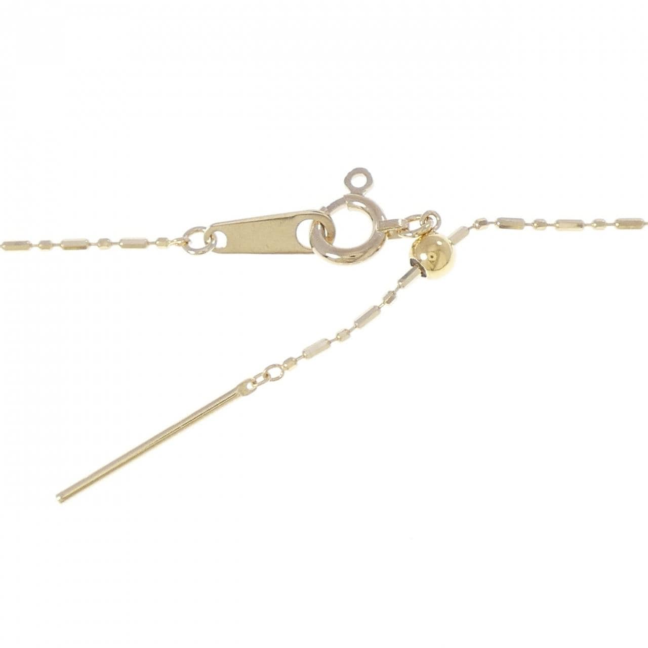 K18YG フラワー ダイヤモンド ネックレス 0.14CT