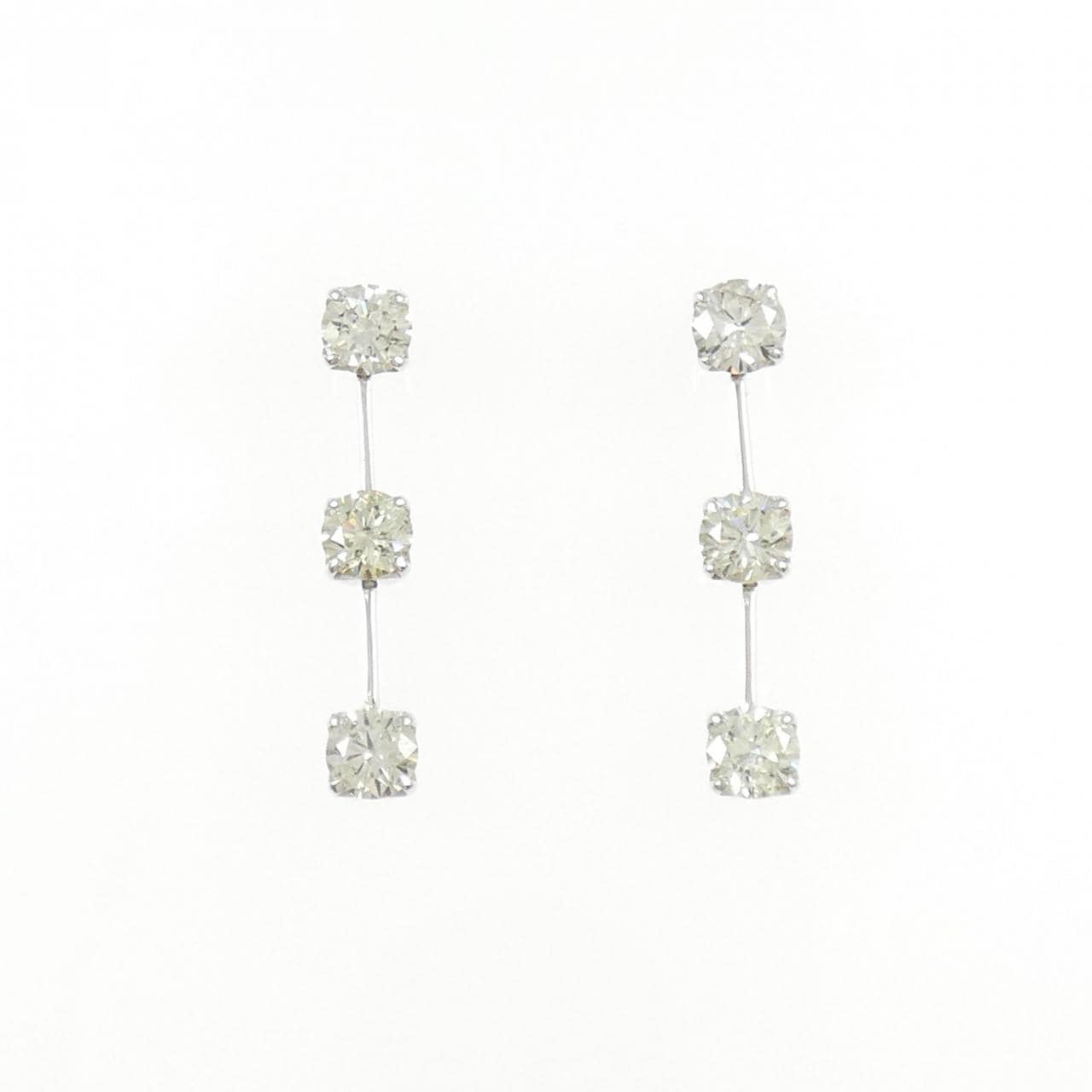 K18WG/K14WG ダイヤモンド ピアス 1.20CT