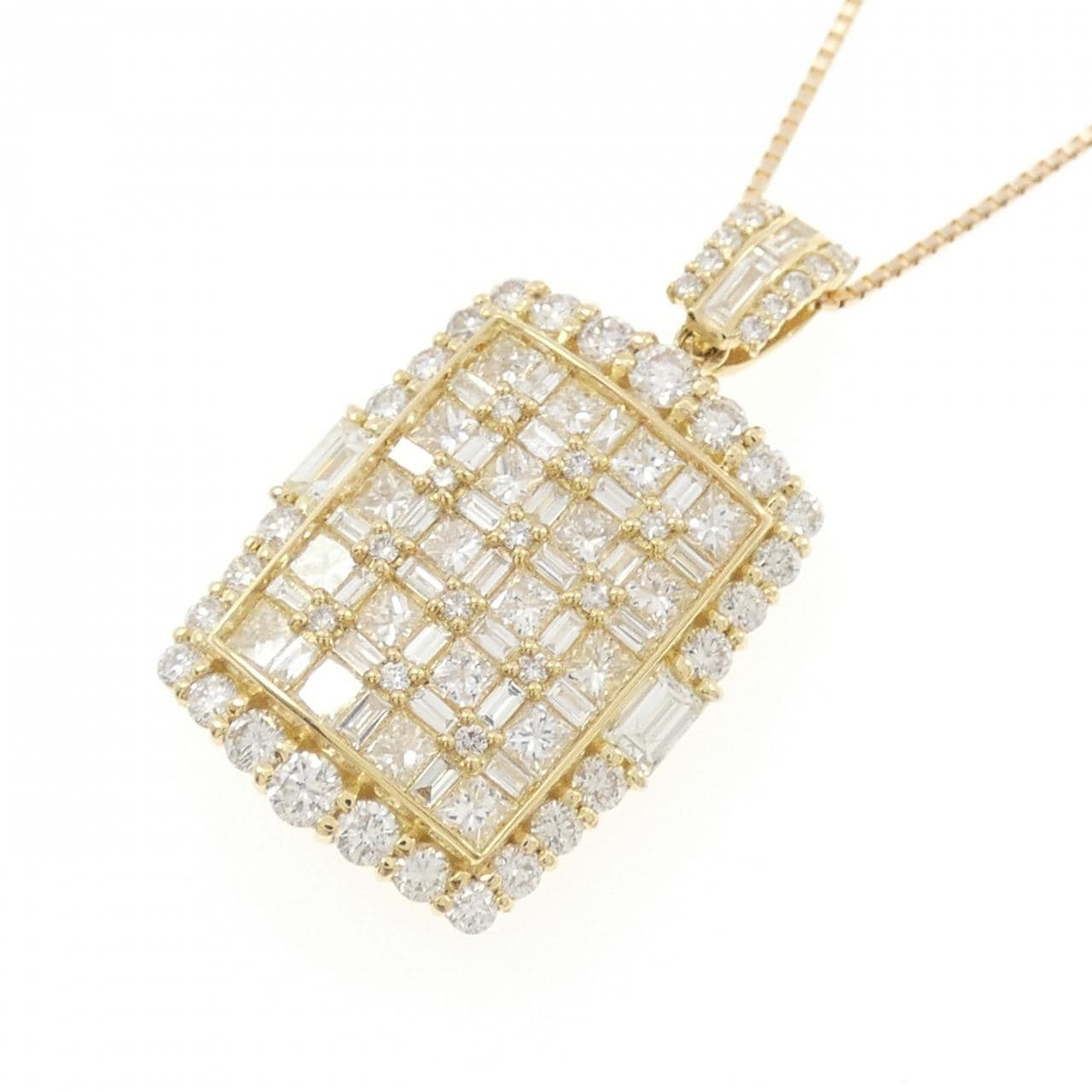 【新品】K18YG パヴェ ダイヤモンド ネックレス 2.00CT