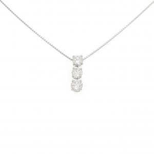 PT900/PT850 スリーストーン ダイヤモンド ネックレス 1.03CT