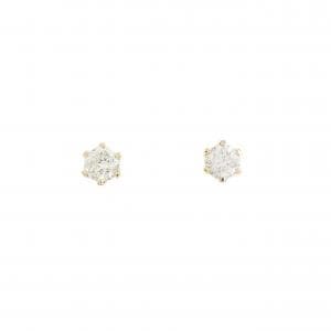 K18YG ソリティア ダイヤモンド ピアス 0.61CT