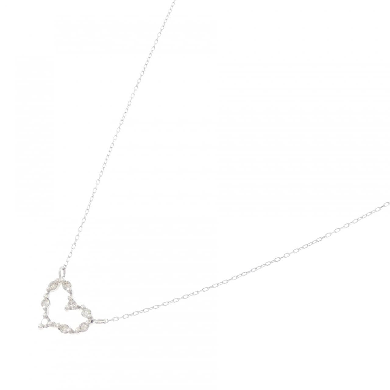 K18WG ハート ダイヤモンド ネックレス 0.10CT