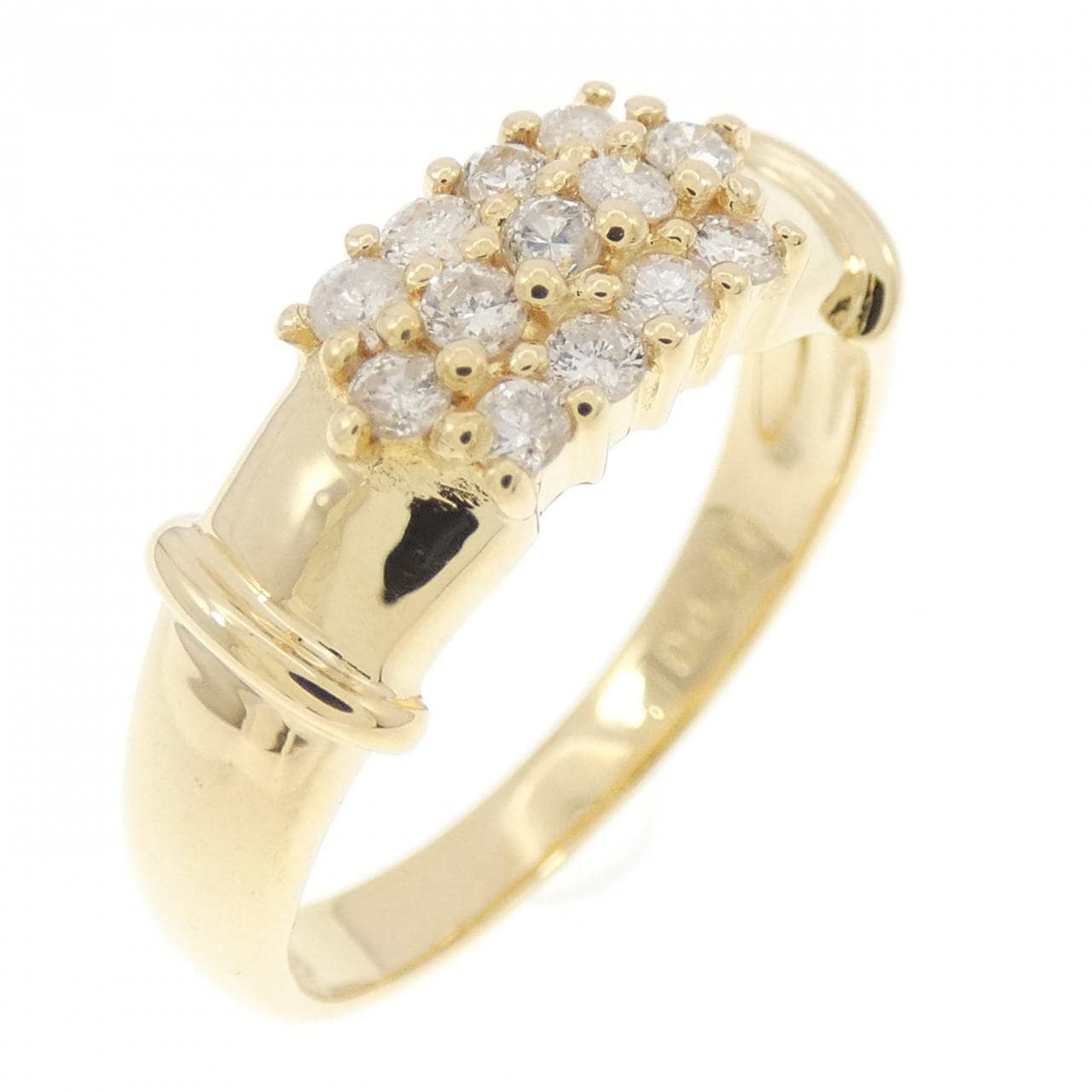 K18YG パヴェ ダイヤモンド リング 0.30CT