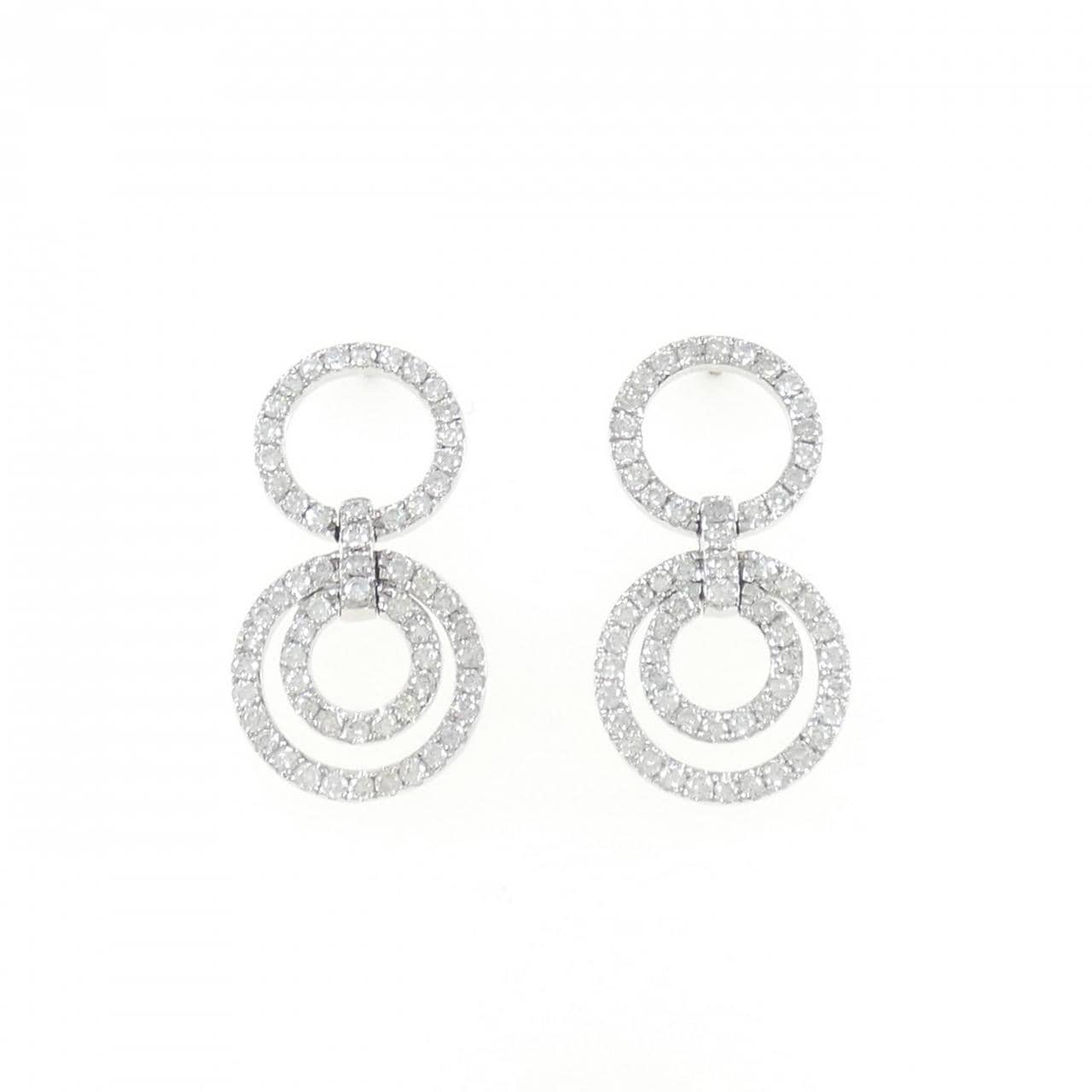 K18WG ダイヤモンド ピアス 0.62CT