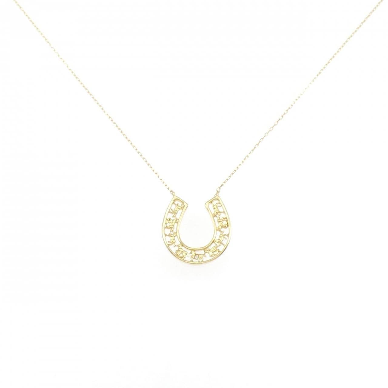 K18YG ホースシュー ダイヤモンド ネックレス 0.004CT