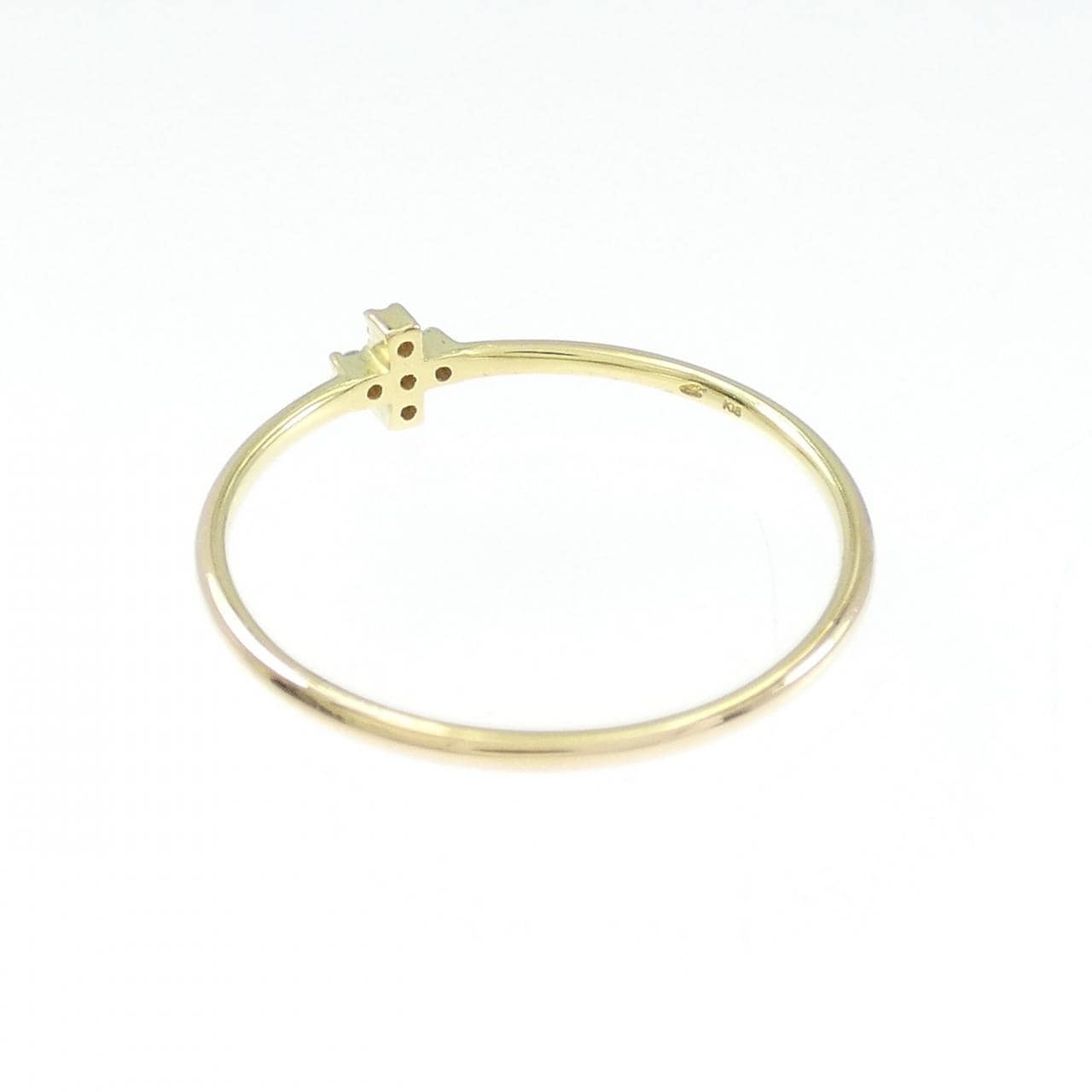 K18YG cross Diamond ring