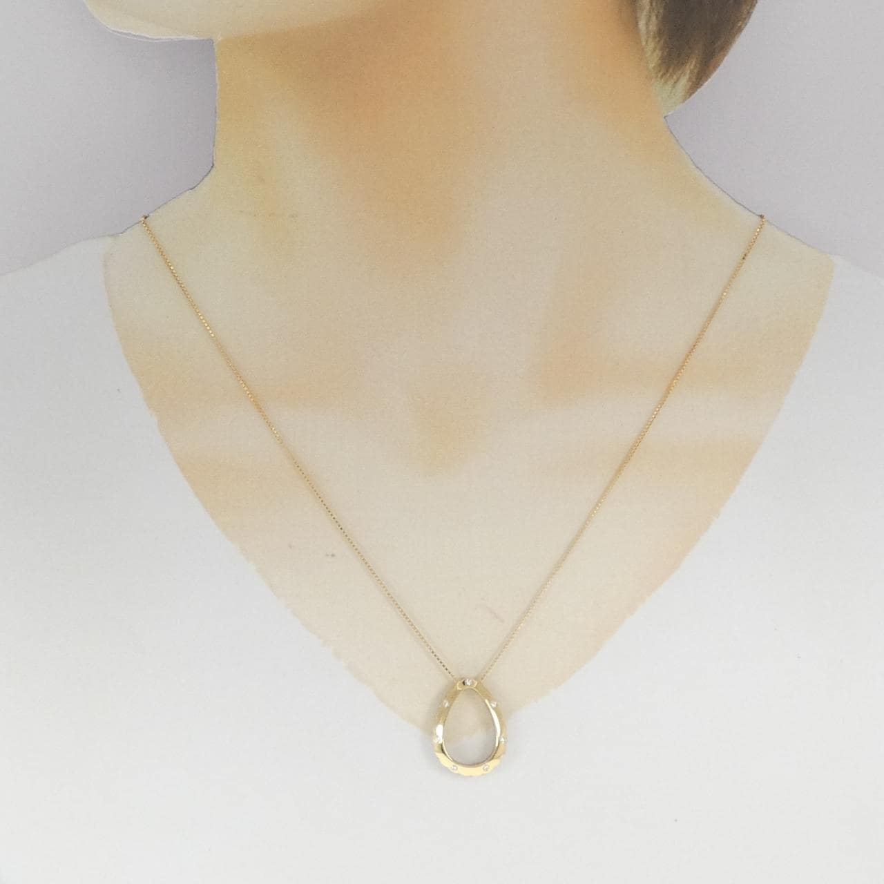 K18YG/K18WG ダイヤモンド ネックレス 0.21CT