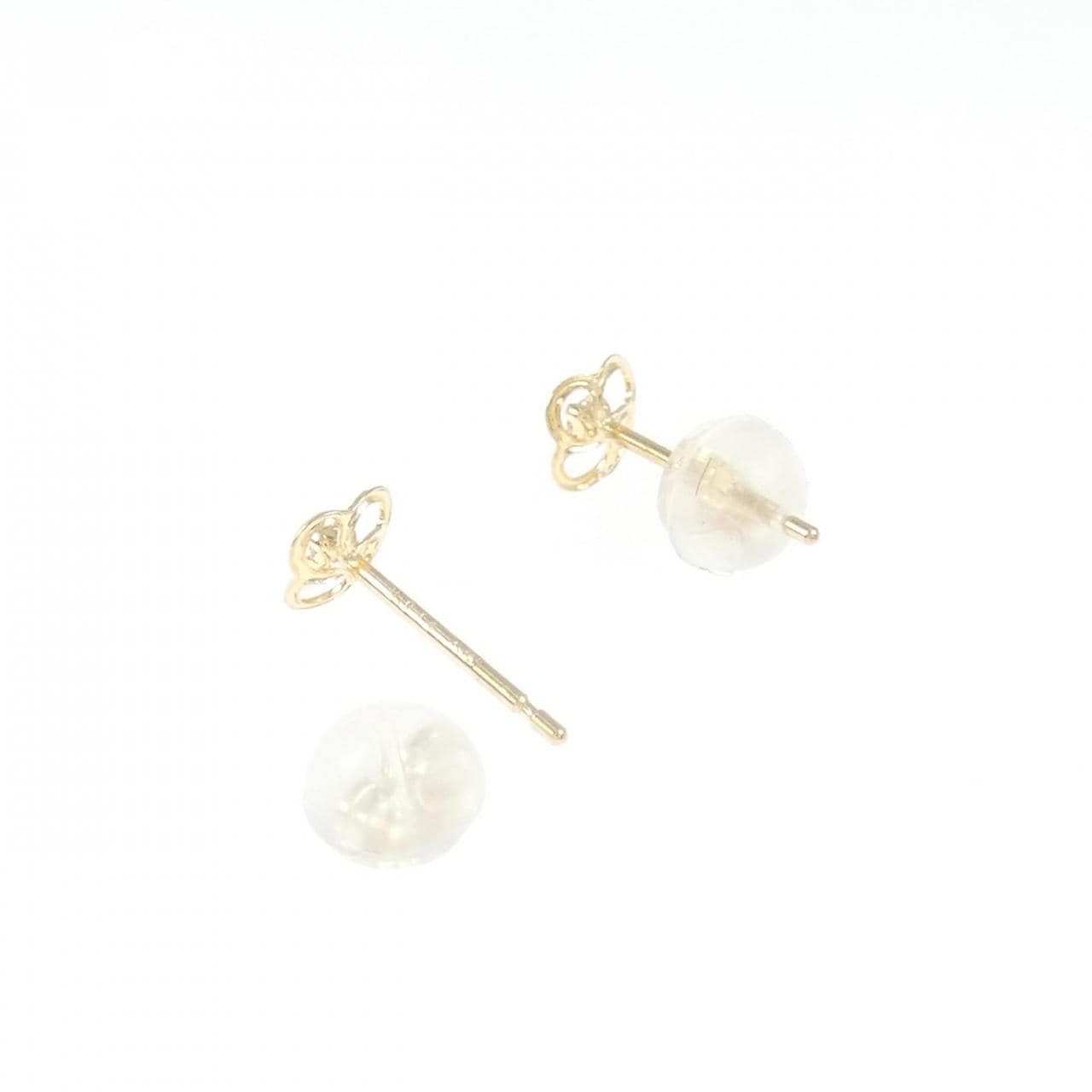 【新品】K18YG フラワー ダイヤモンド ピアス 0.028CT