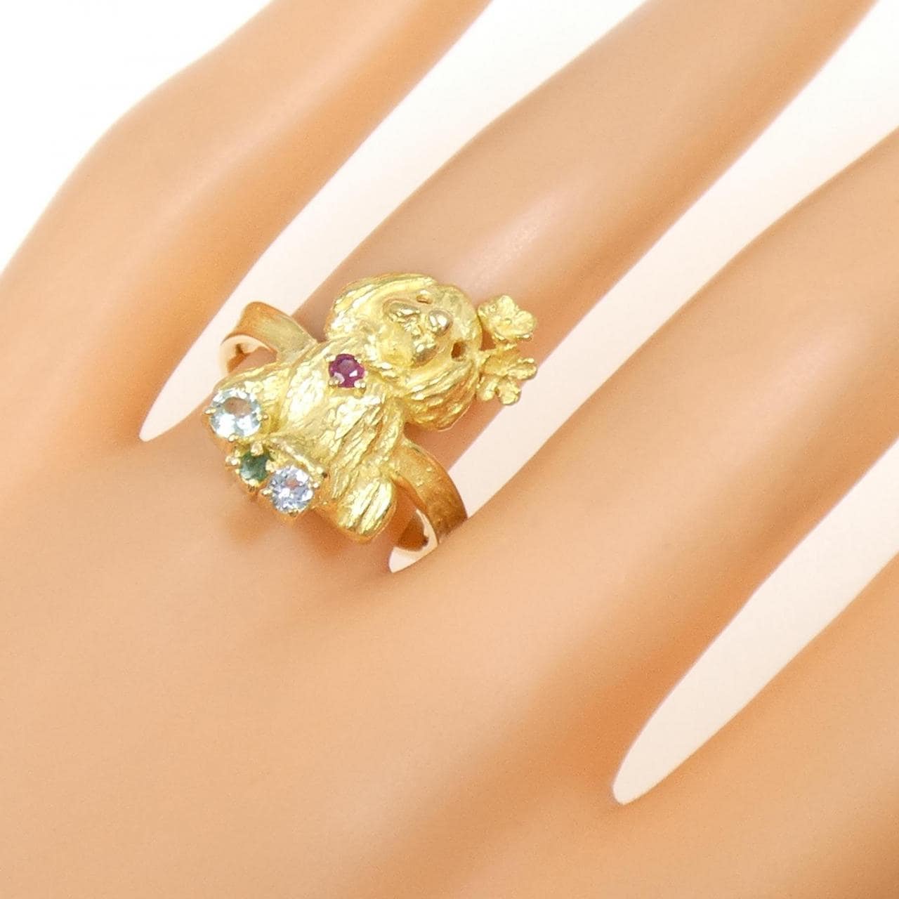 イワクラコウジ ドッグ カラーストーン リング