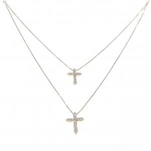 K18YG クロス ダイヤモンド ネックレス 0.2CT