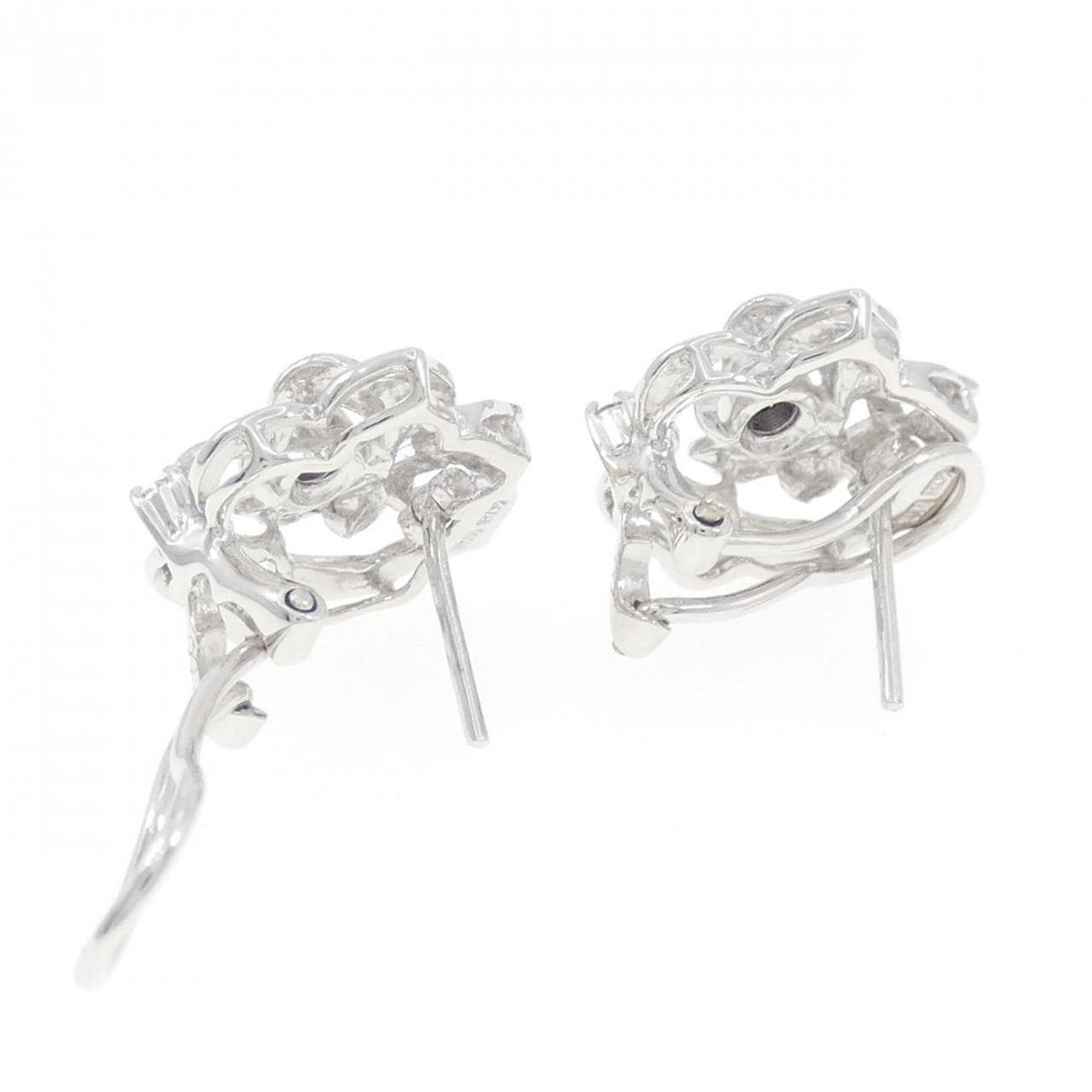 K18WG ローズ ダイヤモンド ピアス/イヤリング 0.14CT