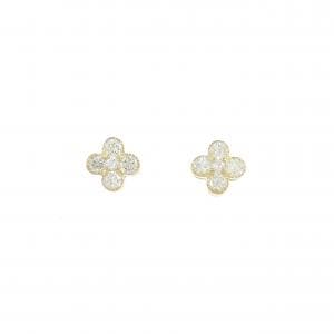【リメイク】K18YG フラワー ダイヤモンド ピアス 0.20CT