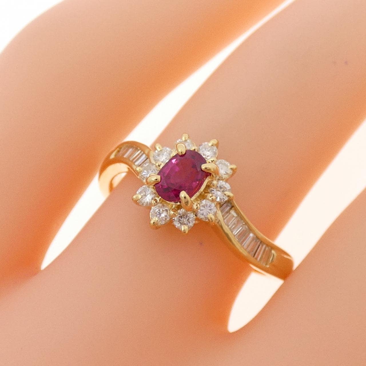K18YG ruby ring 0.35CT