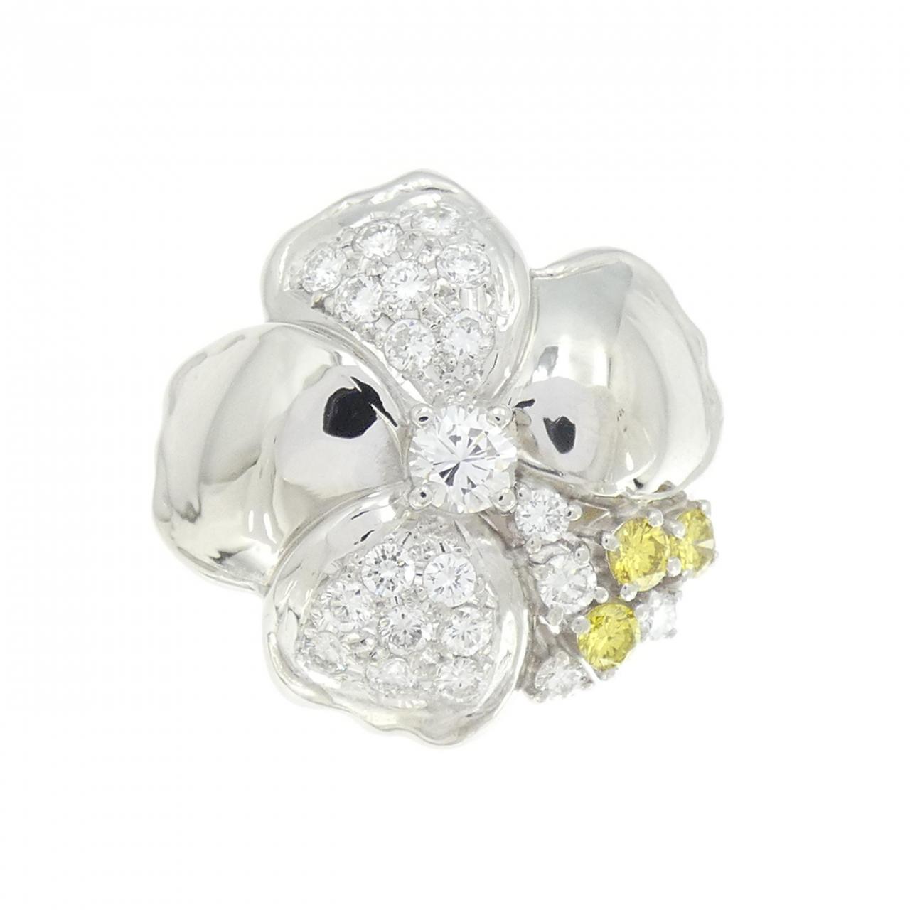 PT900 フラワー ダイヤモンド リング 0.77CT