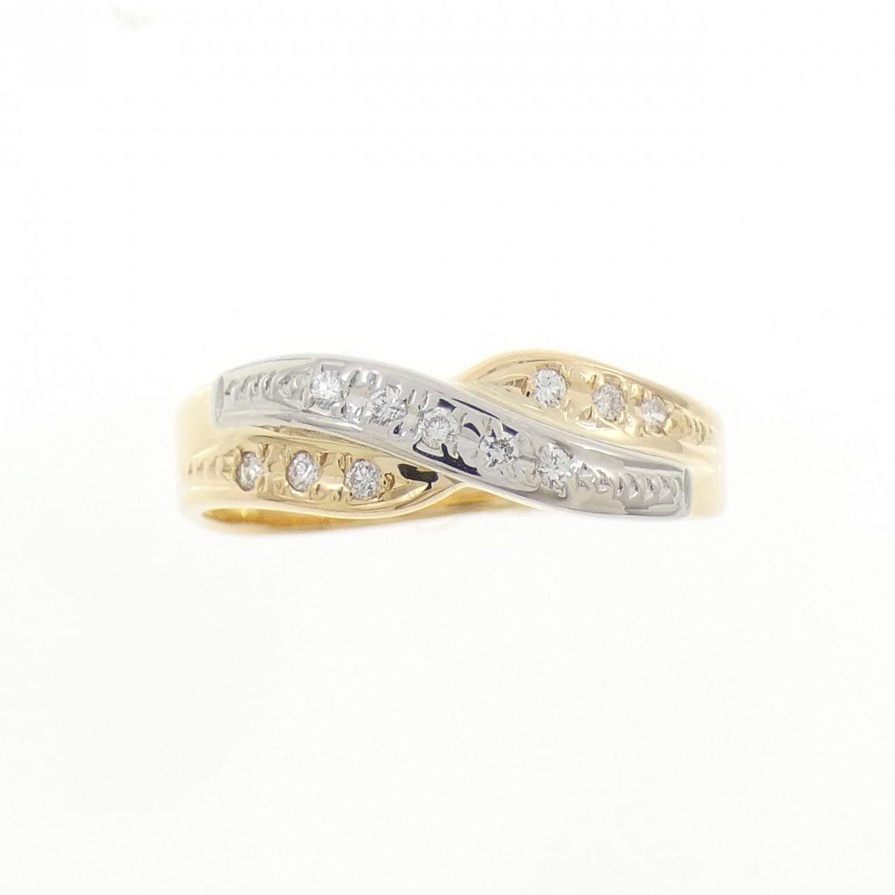 K18YG/PT900 ダイヤモンド リング 0.07CT