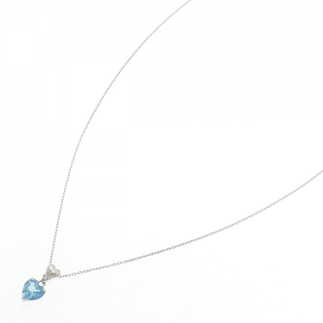 K10WG ハート ブルートパーズ ネックレス