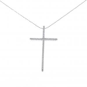 K14WG クロス ダイヤモンド ネックレス 0.20CT