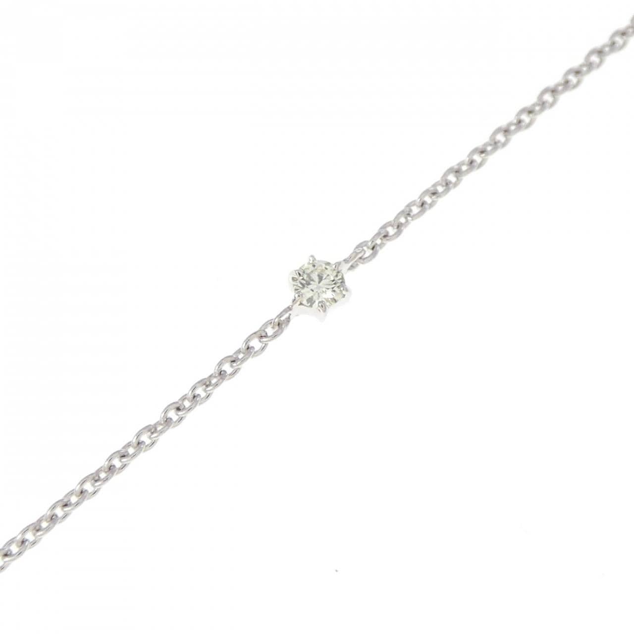 K18WG ホースシュー ダイヤモンド ネックレス 0.20CT