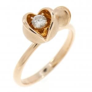 K18PG フラワー ダイヤモンド リング 0.096CT
